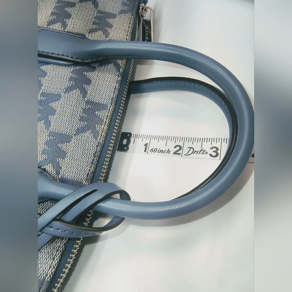 MICHAEL KORS Hyde Small Canvas & Leather Satchel / Crossbody in Denium Blue